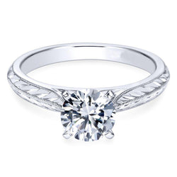 2.75 Ct Solitaire Round Cut Genuine Natural Earth Mined Diamond Engagement Vintage Style Ring