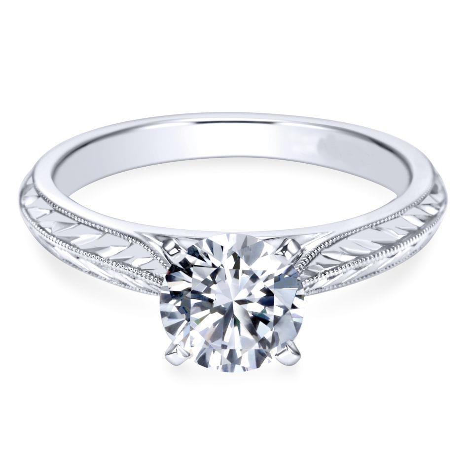 Beautiful Sparkling Solitaire White Gold Diamond Anniversary Ring 