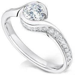 2.75 Ct Solitaire With Accent Natural Earth Mined Diamonds Anniversary Ring White Gold 14K