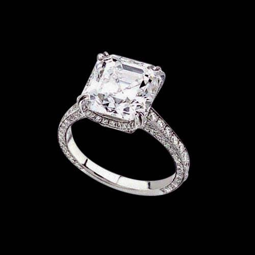 2.76 Ct. Center Radiant Diamond Jewelry Ring Gold White Halo Halo Ring