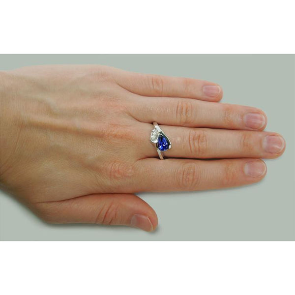 Pear Shape Infinity Tanzanite And Diamond Ring 2.50 Ct. Gold 14K  Ring