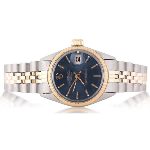 Rolex Ladies Datejust Watch Fluted Bezel Jubilee Bracelet Ss And Gold Watch Bezel