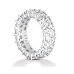 6 Carats Natural Earth Mined Diamond Double Row White Gold Eternity Wedding Band