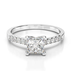 2.85 Carats Sparkling Princess Diamond Anniversary Ring