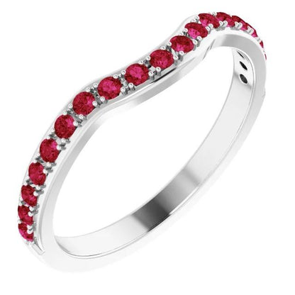 2.85 Carats Ring Freeform Shank Ruby Stones White Gold 14K Gemstone Ring