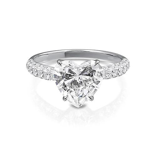  Princess Cut High Quality Unique Solitaire Ring with Accents White Gold Diamond