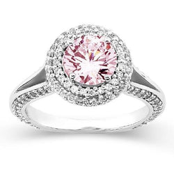 Natural Sapphire Ring 2.88ct - White Gold 14K