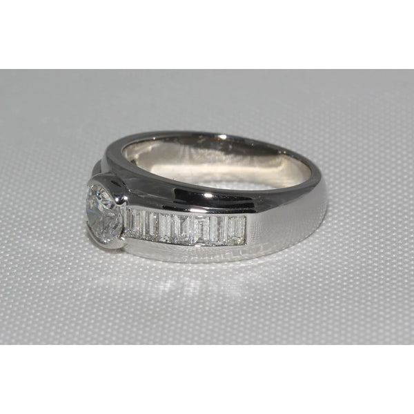 2 Carat Diamonds Engagement Ring Men's Band White Gold 14K