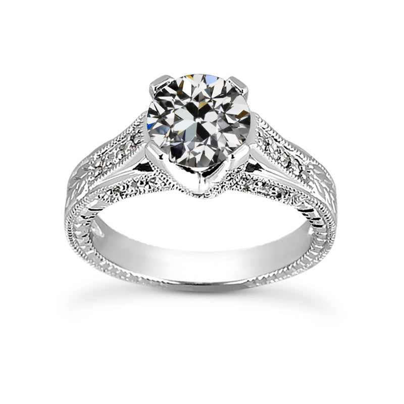 2 Carats Antique Style Engagement Ring
