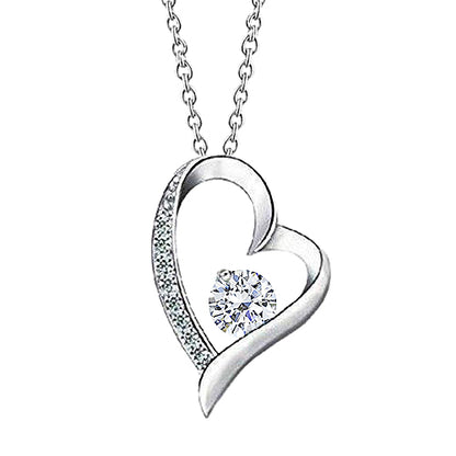 2 Carats Round Lab Grown Diamond Heart Pendant White Gold Jewelry Sparkling