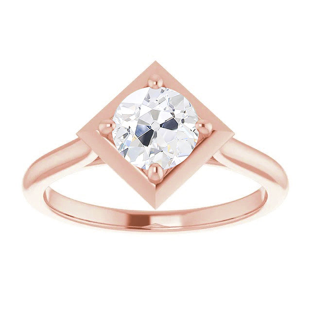 Solitaire Ring Old Miner Diamond Jewelry