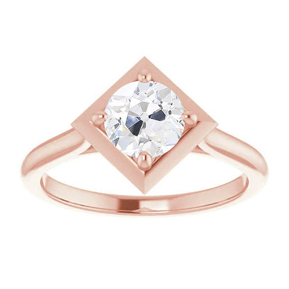 Solitaire Ring Old Miner Diamond Jewelry