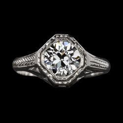 2 Carats Vintage Style Round Old Cut Diamond Solitaire Wedding Ring
