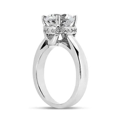2 Ct Hidden Halo Round Brilliant Diamond Solitaire Ring White Gold