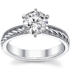2 Ct Diamond Solitaire Vintage Style Round Wedding Ring