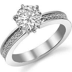 2 Ct Solitaire Round Brilliant Cut Diamond Anniversary Ring