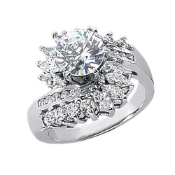 Real  3.01 Carat Diamond Floral Style Engagement Ring Lady Jewelry White Gold