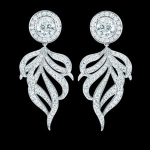 3 Carat Diamonds Hanging Earrings Gold White Chandelier Earring Chandelier Earring