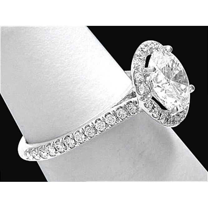 3 Carat Halo Diamond Ring White Gold 14K Engagement Ring