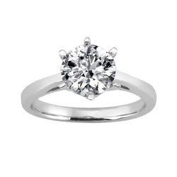 3 Carat Diamond Solitaire Engagement Ring White Gold 14K