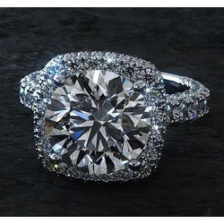 Natural  4.50 Carats Halo Diamond Ring
