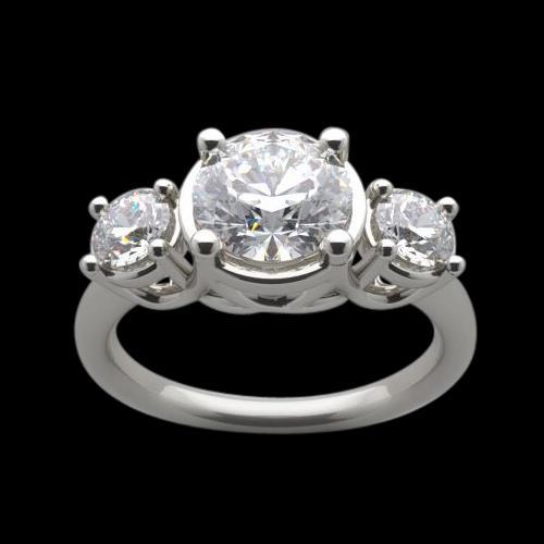 3 Carat Lucida Diamonds 3 Stone Engagement Ring Three Stone Ring