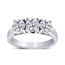 3 Carat Round Diamonds Wedding Anniversary Ring 3 Stone Jewelry