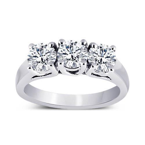 3 Carat Round Diamonds Wedding Anniversary Ring 3 Stone Jewelry Three Stone Ring