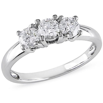3 Carats Diamonds Wedding Ring Three Stone Round Cut Three Stone Ring