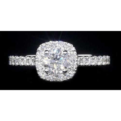 3 Carats Halo Setting Engagement Ring White Gold 14K Halo Ring