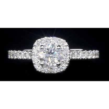 3 Carats Halo Setting Engagement Ring White Gold 14K Halo Ring