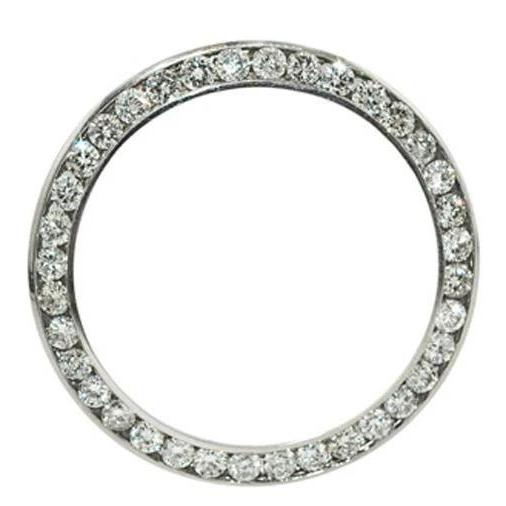 3 Carats Round Custom Diamond Bezel To Fit Rolex Datejust Watch Ss Watch Bezel