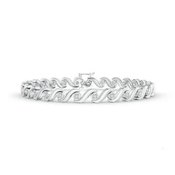 3.75 Carats Round Cut Natural Diamond Tennis Bracelet Solid White Gold 14K