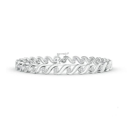 3.75 Carats Round Cut Diamond Tennis Bracelet Solid White Gold 10K Tennis Bracelet
