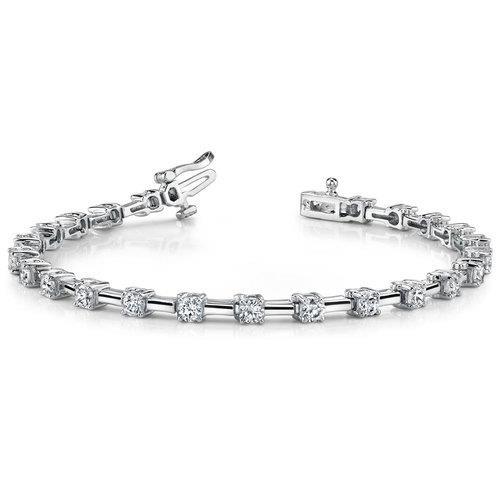 3.45 Carats Round Diamond Ladies Bracelet White Gold