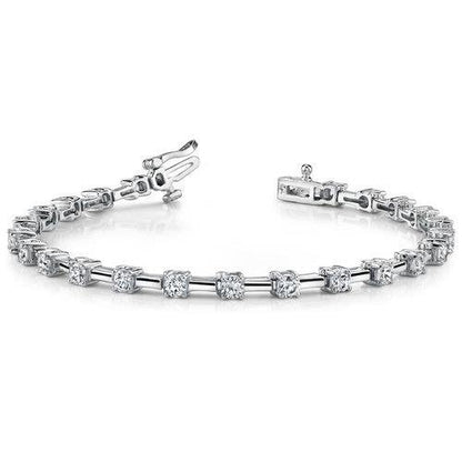 3.45 Carats Round Diamond Ladies Bracelet White Gold