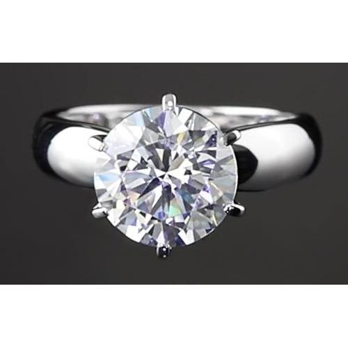Prong String Fancy Wedding Engagement White Gold Diamond Solitaire Ring 