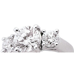 3 Carats Three Stone Round Diamond Engagement Ring