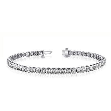 7 Carats White Diamond Round Cut Bracelet White Gold