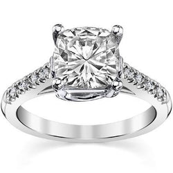 3 Ct Cushion And Round Cut Natural Earth Mined Diamonds Wedding Ring