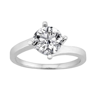  Lady’s Sparkling Unique Solitaire White Gold Diamond Anniversary Ring 