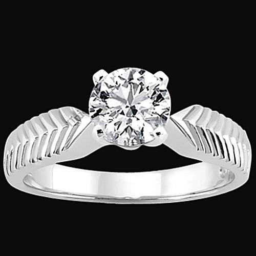 Solitaire Antique Style Ring White Gold