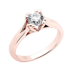 3 Ct. Round Diamond Solitaire Ring Rose Gold New