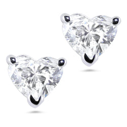 3 Ct. Heart Cut Diamond Stud Earring Prong Setting White Gold