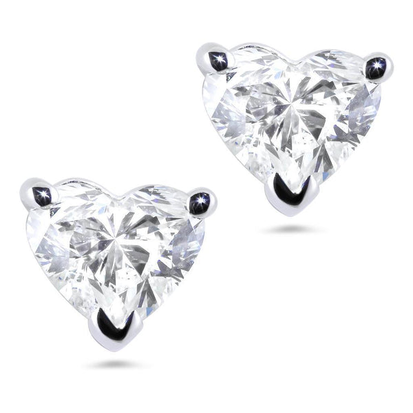 Heart Cut Women Jewelry Sparkling Unique Stud Earrings White Gold Diamond 