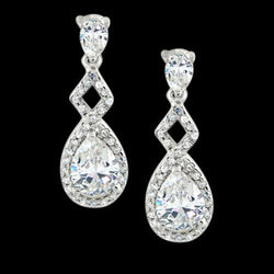 3 Ct. Pear Diamonds Hanging Style Chandelier Earrings White Gold 14K