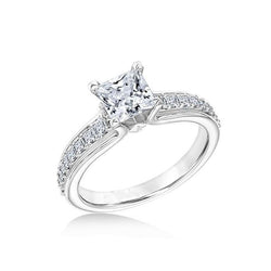 3 Ct Princess Cut Sparkling Diamonds Engagement Ring