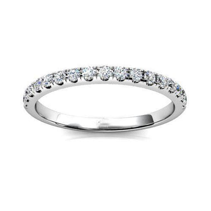 3 Ct Prong Set Round Diamond Half Eternity Band Ring White Gold 14K Eternity Band