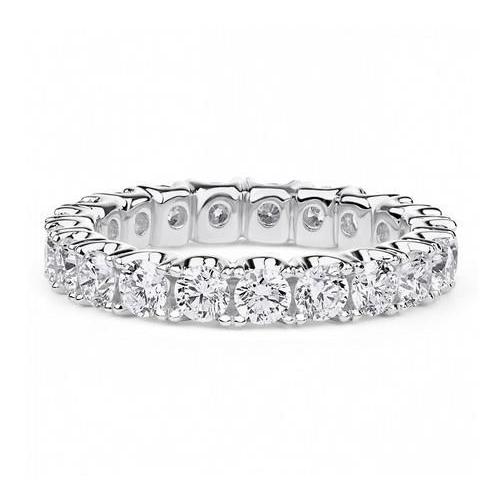 3 Ct Round Cut Diamond Wedding Band 14K White Gold Eternity Band