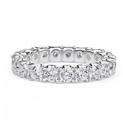 3 Ct Round Cut Diamond Wedding Band 14K White Gold Eternity Band